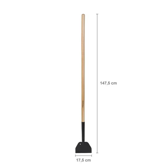 Fiskars Eisstößer, Blattbreite 17,5 cm, Borstahl-Blatt/Holz-Stiel, Schwarz, 1001639