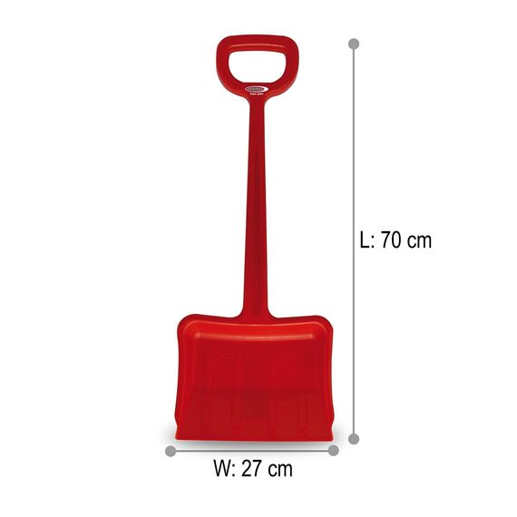 Snow Play Schneeschaufel Tally 70 cm - schlagzäher Kunststoff, Kunststoffstiel mit handlichem D-Griff, Verstärkungsrippen im Schaufelblatt für maximale Festigkeit