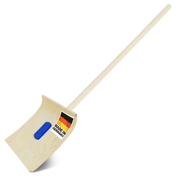 SHW-FIRE | Schneeschieber für Kinder mit 26 cm Schaufel und 75 cm Holzstiel, Schaufel aus 5-lagigem Sperrholz, stabil und leicht, Schneeschaufel für Kinder | Made in Germany