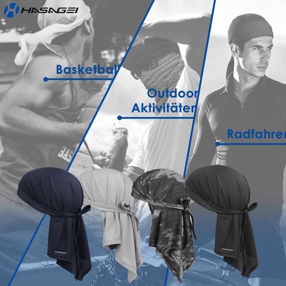 HASAGEI Bandana Atmungsaktiv Kopftuch Face Schnell Trocknend Durag Elastisch Herren Halstuch Sport