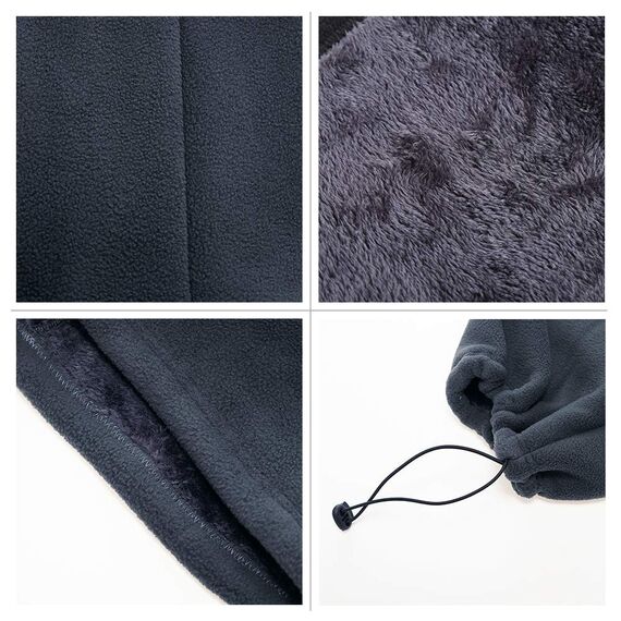 JOGVELO Halswärmer Fleece Nackenwärmer Winddicht Schal Damen Herren Winter Halstuch für Motorrad Fahrrad Ski Schlauchschal (Grau*2)