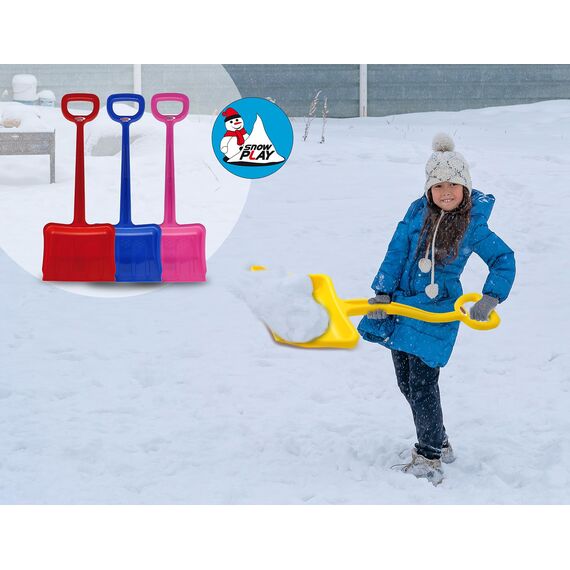 Snow Play Schneeschaufel Tally 70 cm - schlagzäher Kunststoff, Kunststoffstiel mit handlichem D-Griff, Verstärkungsrippen im Schaufelblatt für maximale Festigkeit