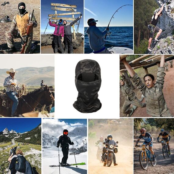 ZHjuju Camo Gesichtsmaske,Balaclava Tarnung Vollmaske Winddicht Leicht Balaclavas Sturmhaube UV-Schutz Sturmhaube für Herren Damen Outdoors Sport Motorrad Fahrrad Ski Jagd Militär Taktischer Helm