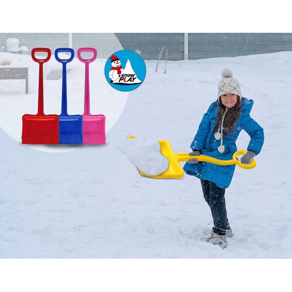 Snow Play Schneeschaufel Tally 70 cm - schlagzäher Kunststoff, Kunststoffstiel mit handlichem D-Griff, Verstärkungsrippen im Schaufelblatt für maximale Festigkeit