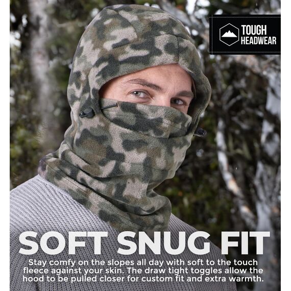Tough Headwear Winter Balaclava Kapuzenschal - Sturmhaube aus Polarfleece - Extra warme Schalmütze für Damen und Herren - Ski Maske Männer Frauen