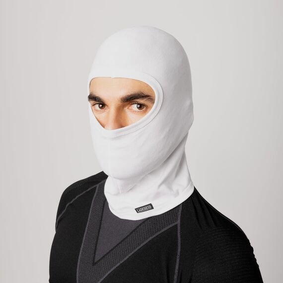 Ladeheid Sturmhaube Winter Skimaske für Herren und Damen Silverplus Thermoaktiv Balaclava Komfort Ideal für Ski Sturmmaske Motorrad Fahrrad LA-127 (Weiß, XS/S)