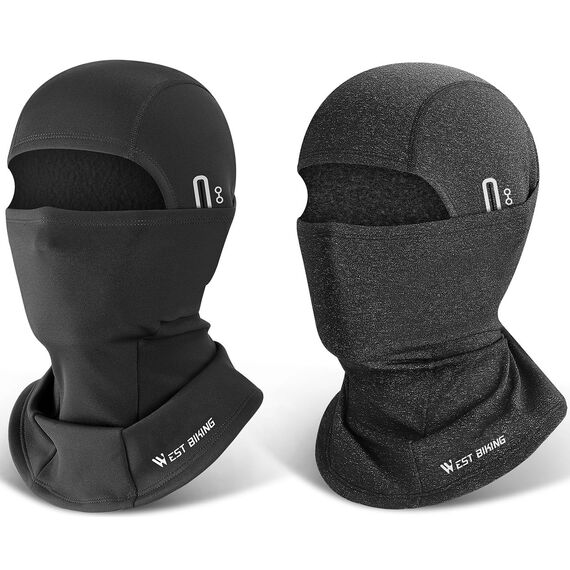 CYCLESPEED Sturmhaube Motorrad Fahrrad Balaclava Winter Skimaske für Herren Damen Gesichtshaube Warm Winddicht Atmungsaktiv für Laufen Outdoor-Aktivitäten (Schwarz+Grau)