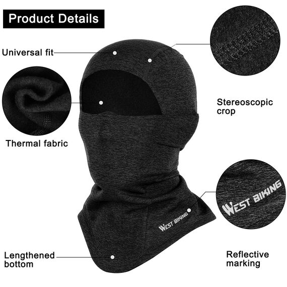 WESTGIRL Sturmhaube Winter Skimaske, Winddichte warme Gesichtsmaske für Männer Frauen, Kaltes Wetter Thermal Fleece Outdoor Sports Schutzausrüstung für Radfahren, Skifahren, Snowboarden