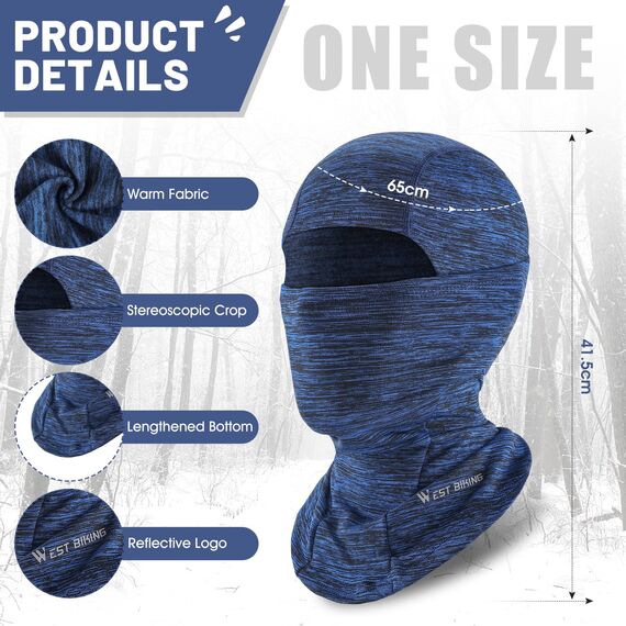 CYCLESPEED Sturmhaube Skimaske Herren Damen Winddichte Atmungsaktiv Warme Gesichtsmaske Sturmmaske Balaclava Winter Maske, Fahrrad Motorrad Thermo Fleece Gesichtshaube