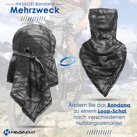 HASAGEI Atmungsaktiv Kopftuch Face Bandana Schnell Trocknend Durag Elastisch Herren Halstuch Sport (Farbmischung)