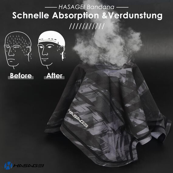 HASAGEI Atmungsaktiv Kopftuch Face Bandana Schnell Trocknend Durag Elastisch Herren Halstuch Sport (Farbmischung)