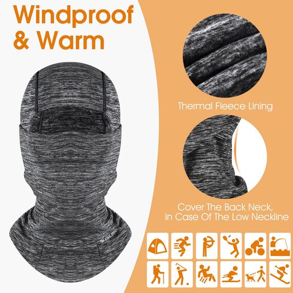 WESTGIRL Sturmhaube Winter Skimaske, Winddichte warme Gesichtsmaske für Männer Frauen, Kaltes Wetter Thermal Fleece Outdoor Sports Schutzausrüstung für Radfahren, Skifahren, Snowboarden