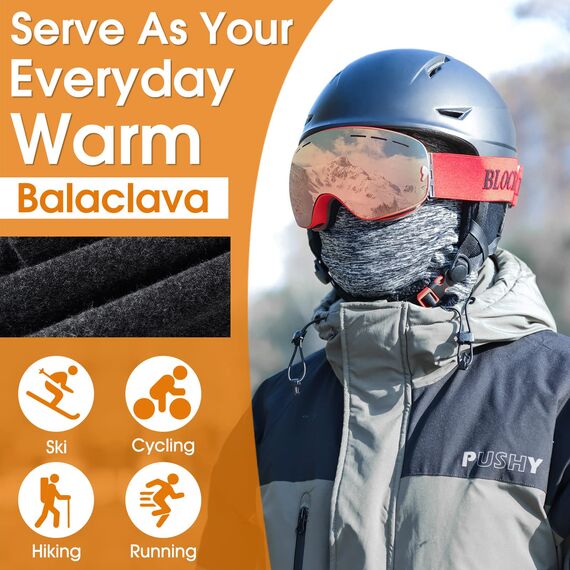 WESTGIRL Sturmhaube Winter Skimaske, Winddichte warme Gesichtsmaske für Männer Frauen, Kaltes Wetter Thermal Fleece Outdoor Sports Schutzausrüstung für Radfahren, Skifahren, Snowboarden