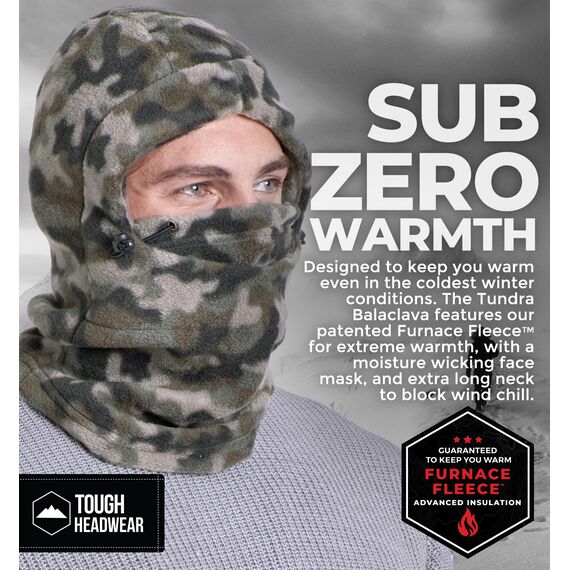 Tough Headwear Winter Balaclava Kapuzenschal - Sturmhaube aus Polarfleece - Extra warme Schalmütze für Damen und Herren - Ski Maske Männer Frauen