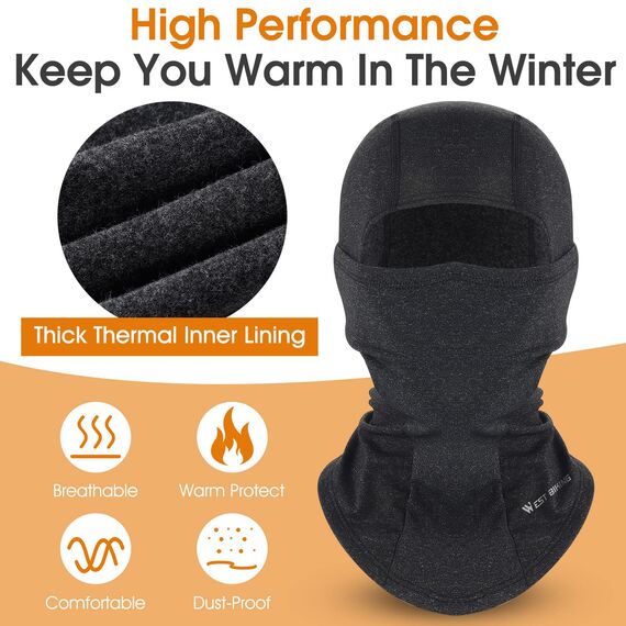 WESTGIRL Sturmhaube Winter Skimaske, Winddichte warme Gesichtsmaske für Männer Frauen, Kaltes Wetter Thermal Fleece Outdoor Sports Schutzausrüstung für Radfahren, Skifahren, Snowboarden