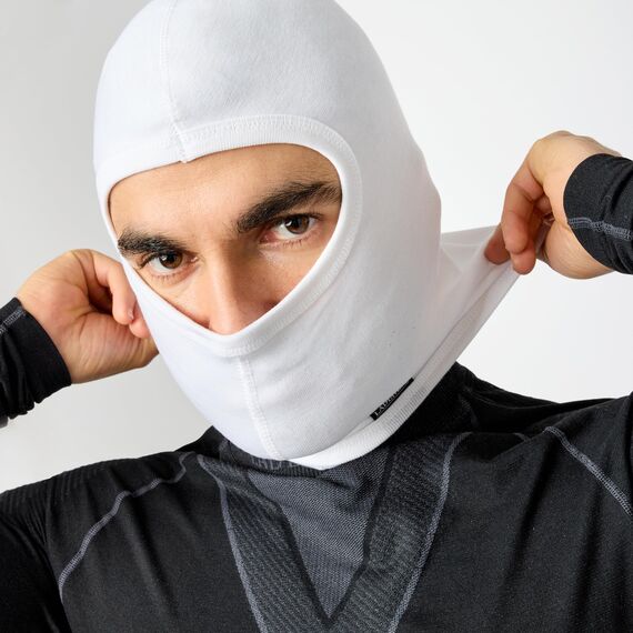 Ladeheid Sturmhaube Winter Skimaske für Herren und Damen Silverplus Thermoaktiv Balaclava Komfort Ideal für Ski Sturmmaske Motorrad Fahrrad LA-127 (Weiß, XL/XXL)
