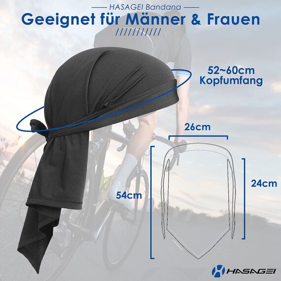 HASAGEI Bandana Atmungsaktiv Kopftuch Schnell Trocknend Durag Elastisch Herren Halstuch Sport
