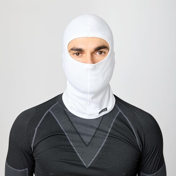 Ladeheid Sturmhaube Winter Skimaske für Herren und Damen Silverplus Thermoaktiv Balaclava Komfort Ideal für Ski Sturmmaske Motorrad Fahrrad LA-127 (Weiß, M/L)
