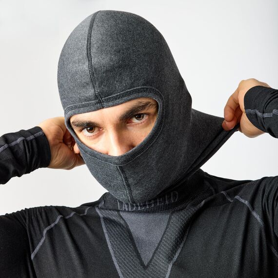 Ladeheid Sturmhaube Winter Skimaske für Herren und Damen Silverplus Thermoaktiv Balaclava Komfort Ideal für Ski Sturmmaske Motorrad Fahrrad LA-127 (Graphite/Melange-2, XS/S)