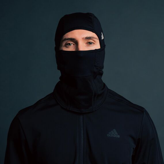 adidas Alphaskin Sturmhaube, Skimaske, athletische Gesichtsbedeckung für Bewegung und Wintersport, Schwarz/Silber, reflektierend, F23