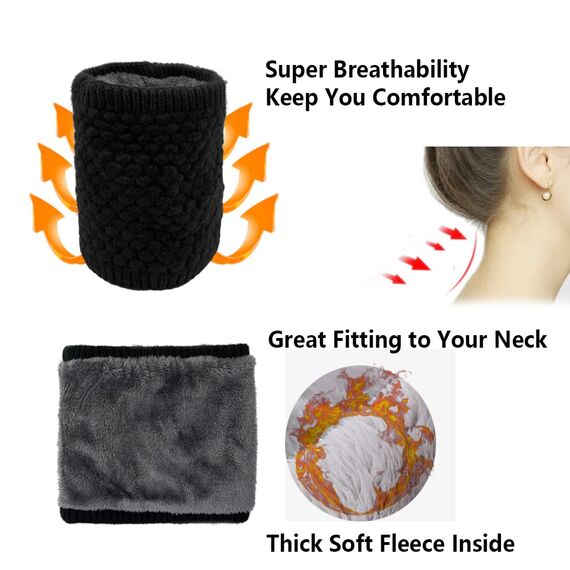 ehsbuy Schlauchschal Herren Damen Ski Halstuch Halswärmer Winter Halstuch Loop Schal Herren Neckwarmer mit Mund Atmungsaktiv für Skifahren Motorrad Sport