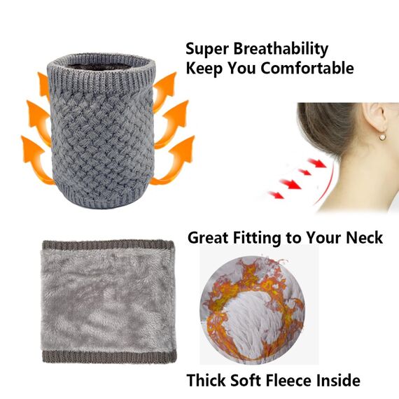 ehsbuy Schlauchschal Herren Damen Ski Halstuch Halswärmer Winter Halstuch Loop Schal Herren Neckwarmer mit Mund Atmungsaktiv für Skifahren Motorrad Sport