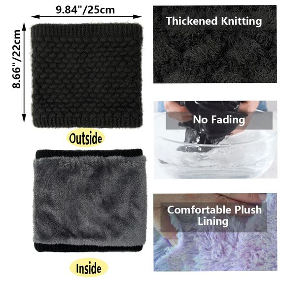 ehsbuy Schlauchschal Herren Damen Ski Halstuch Halswärmer Winter Halstuch Loop Schal Herren Neckwarmer mit Mund Atmungsaktiv für Skifahren Motorrad Sport