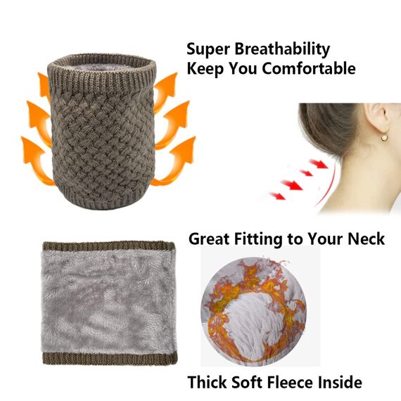 ehsbuy Schlauchschal Herren Damen Ski Halstuch Halswärmer Winter Halstuch Loop Schal Herren Neckwarmer mit Mund Atmungsaktiv für Skifahren Motorrad Sport
