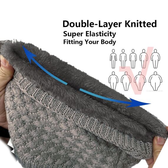 ehsbuy Schlauchschal Herren Damen Ski Halstuch Halswärmer Winter Halstuch Loop Schal Herren Neckwarmer mit Mund Atmungsaktiv für Skifahren Motorrad Sport