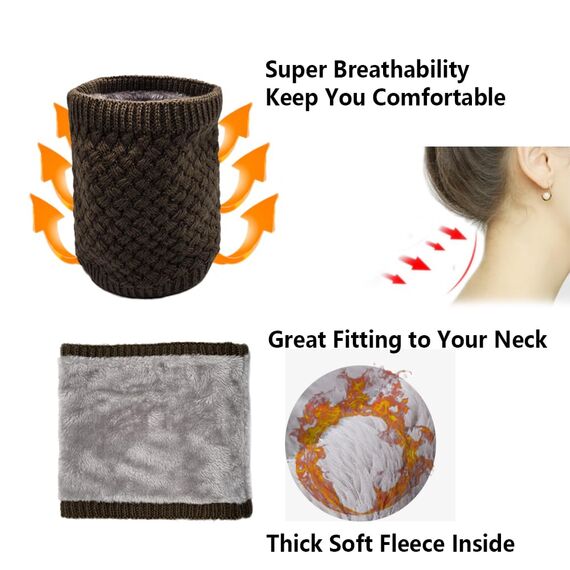 ehsbuy Schlauchschal Herren Damen Ski Halstuch Halswärmer Winter Halstuch Loop Schal Herren Neckwarmer mit Mund Atmungsaktiv für Skifahren Motorrad Sport