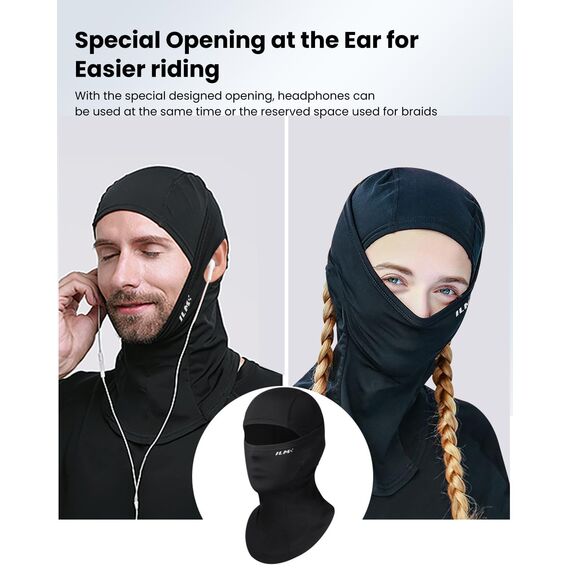 ILM Sturmhaube Winter Balaclava Herren Damen Ski Mask Sturmmaske Schwarz für Fahrrad Motorrad Skifahren,FM01A