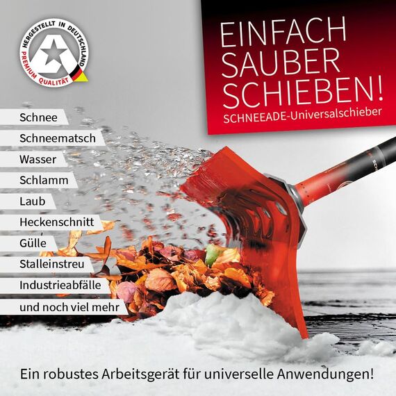 Universalschieber - beseitigt Schnee, Wasser und andere Verschmutzungen | ADE60 | Breite: 60cm | Schneeschieber, Wasserschieber | Made in Germany | Das Original von SCHNEEADE
