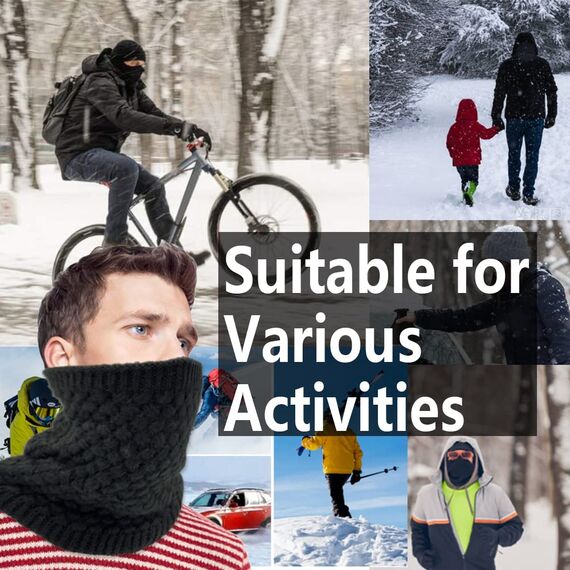 ehsbuy Schlauchschal Herren Damen Ski Halstuch Halswärmer Winter Halstuch Loop Schal Herren Neckwarmer mit Mund Atmungsaktiv für Skifahren Motorrad Sport