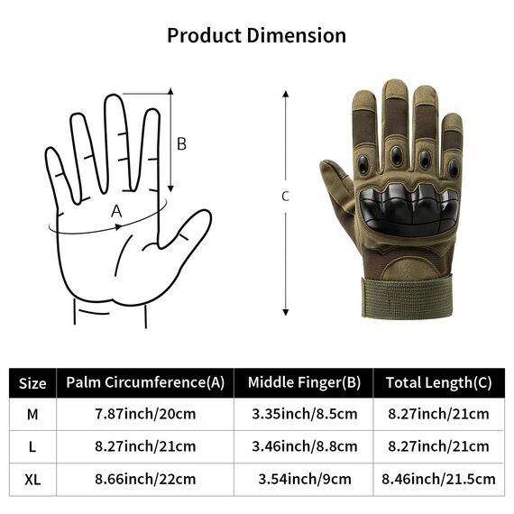 HUNTVP Taktische Handschuhe Touchscreen Militär Einsatzhandschuhe Atmungsaktiv Fahrrad Handschuhe Motorradhandschuhe für Softair Paintball Wandern Klettern Radsport,Grün XL