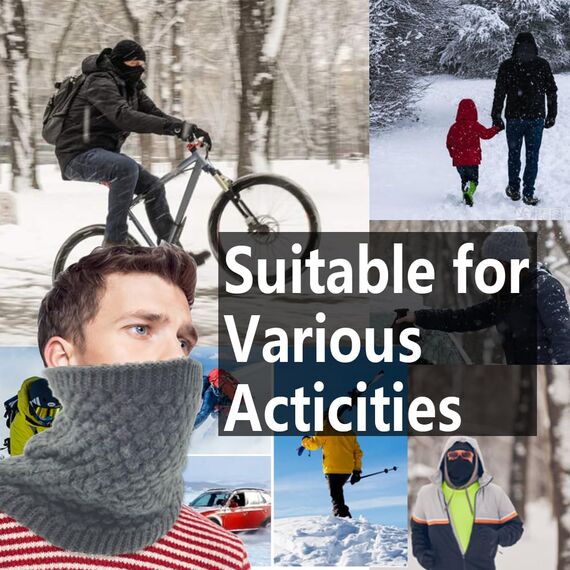 ehsbuy Schlauchschal Herren Damen Ski Halstuch Halswärmer Winter Halstuch Loop Schal Herren Neckwarmer mit Mund Atmungsaktiv für Skifahren Motorrad Sport