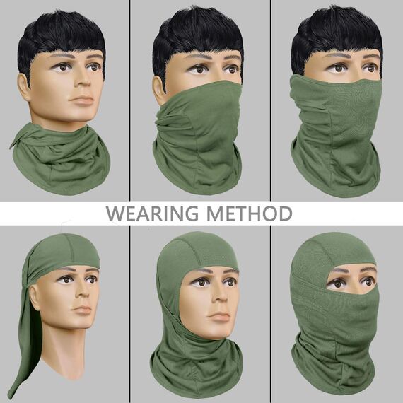 Achiou Skimaske für Herren Damen, Sturmhaube, Gesichtsmaske, Shiesty Maske, UV-Schutz, leicht, für Motorrad, Snowboard, Grün