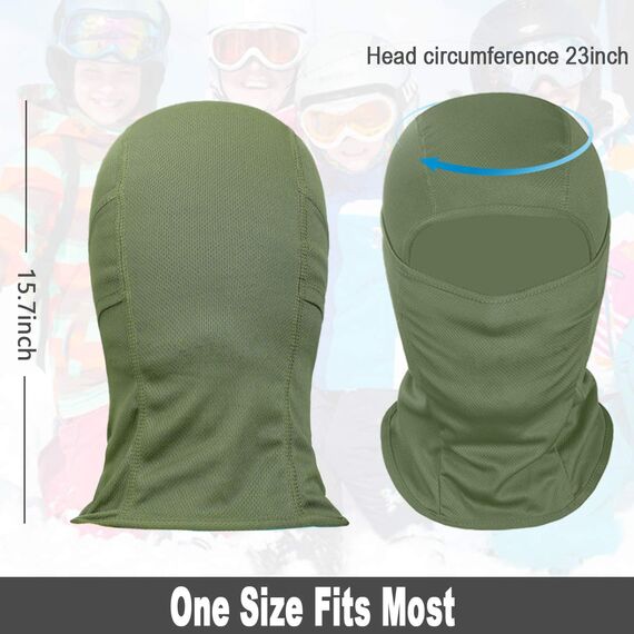Achiou Skimaske für Herren Damen, Sturmhaube, Gesichtsmaske, Shiesty Maske, UV-Schutz, leicht, für Motorrad, Snowboard, Grün
