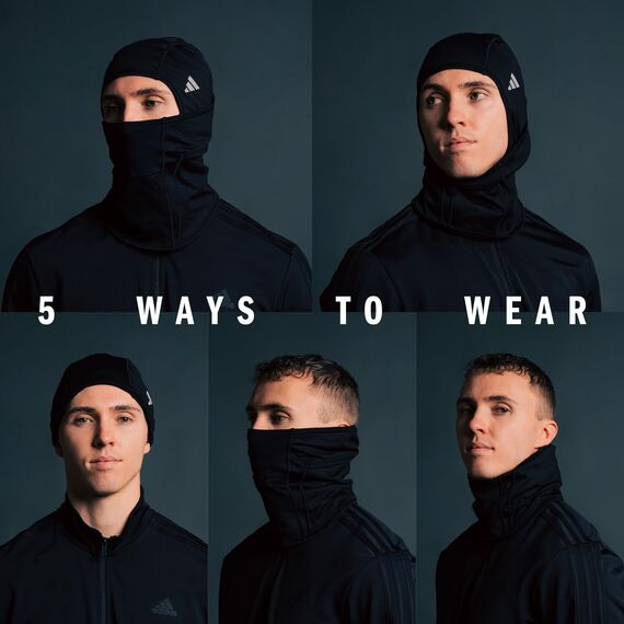 adidas Alphaskin Sturmhaube, Skimaske, athletische Gesichtsbedeckung für Bewegung und Wintersport, Schwarz/Silber, reflektierend, F23