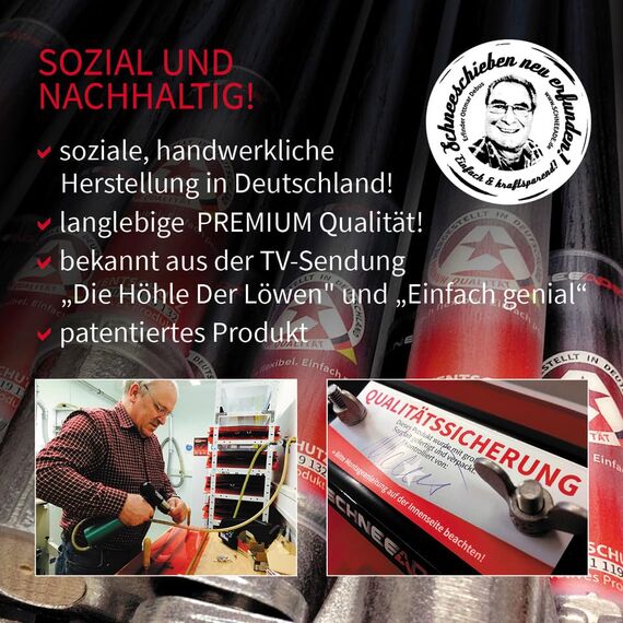 Universalschieber - beseitigt Schnee, Wasser und andere Verschmutzungen | ADE50 | Breite: 50cm | Schneeschieber, Wasserschieber | Made in Germany | Das Original von SCHNEEADE
