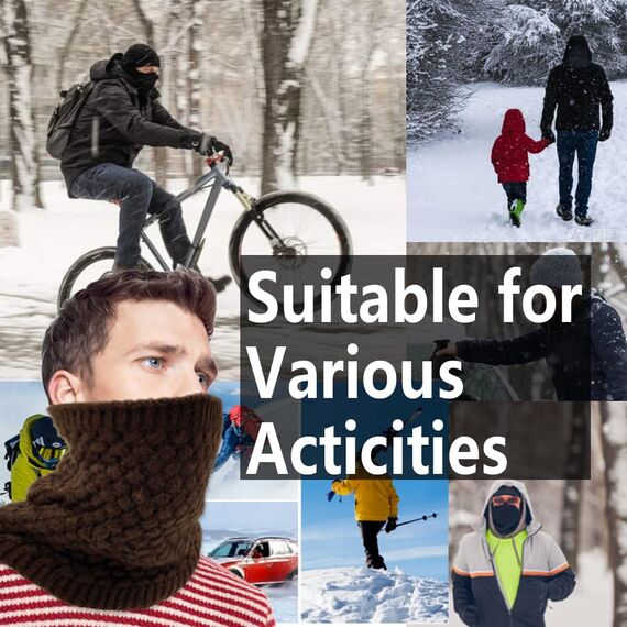 ehsbuy Schlauchschal Herren Damen Ski Halstuch Halswärmer Winter Halstuch Loop Schal Herren Neckwarmer mit Mund Atmungsaktiv für Skifahren Motorrad Sport