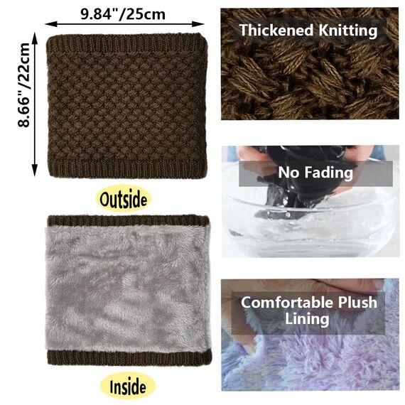 ehsbuy Schlauchschal Herren Damen Ski Halstuch Halswärmer Winter Halstuch Loop Schal Herren Neckwarmer mit Mund Atmungsaktiv für Skifahren Motorrad Sport