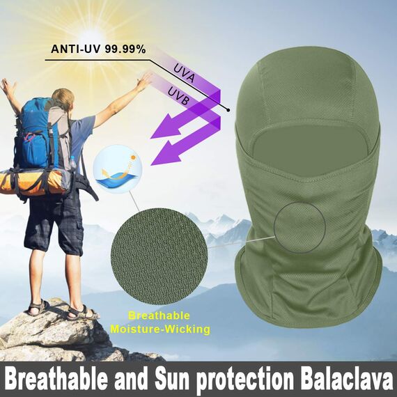 Achiou Skimaske für Herren Damen, Sturmhaube, Gesichtsmaske, Shiesty Maske, UV-Schutz, leicht, für Motorrad, Snowboard, Grün