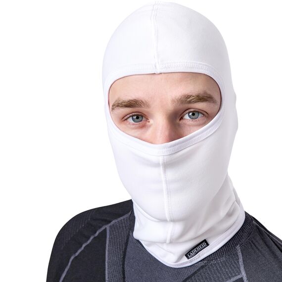 Ladeheid Sturmhaube Winter Skimaske Balaclava Silverplus Thermoaktiv Sturmmaske Motorrad Fahrrad LA-146 (Weiß, XL/XXL)