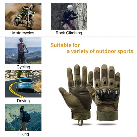 HUNTVP Taktische Handschuhe Touchscreen Militär Einsatzhandschuhe Atmungsaktiv Fahrrad Handschuhe Motorradhandschuhe für Softair Paintball Wandern Klettern Radsport,Grün XL