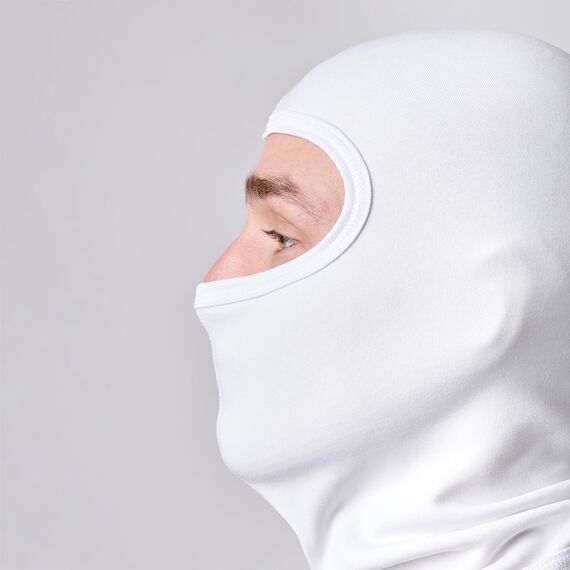 Ladeheid Sturmhaube Winter Skimaske Balaclava Silverplus Thermoaktiv Sturmmaske Motorrad Fahrrad LA-146 (Weiß, M/L)