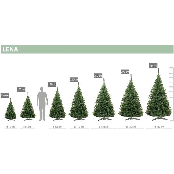 DecoKing Künstlicher Weihnachtsbaum 180 cm - PVC Tannenbaum künstlich inkl. Stabiler Ständer, Ø 105 cm, einfach aufzubauen - Christbaum Tanne unecht Grün Hergestellt in der EU, Lena