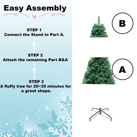 5ft/150cm Künstlichen Weihnachtsbaum Alaskan Pine Grün 350 Spitzen Xmas Home Dekorationen 1,5m, Metallständer