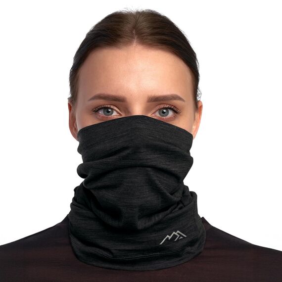 Merino.tech Unisex Merino Schlauchschal Herren - Loop Schal Damen Multifunktionstuch Halswärmer Merino Wolle (165 Сharcoal)