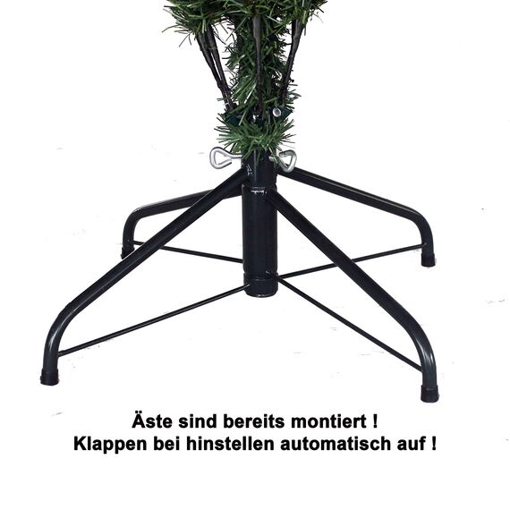 RS Trade HXT 15013 Schneebaum 270 cm Weihnachtsbaum künstlich mit Schnee und Zapfen (Ø ca. 174 cm) ca. 2600 Spitzen, schwer entflammbar, Schnellaufbau Klappsystem, inkl. Christbaum Ständer