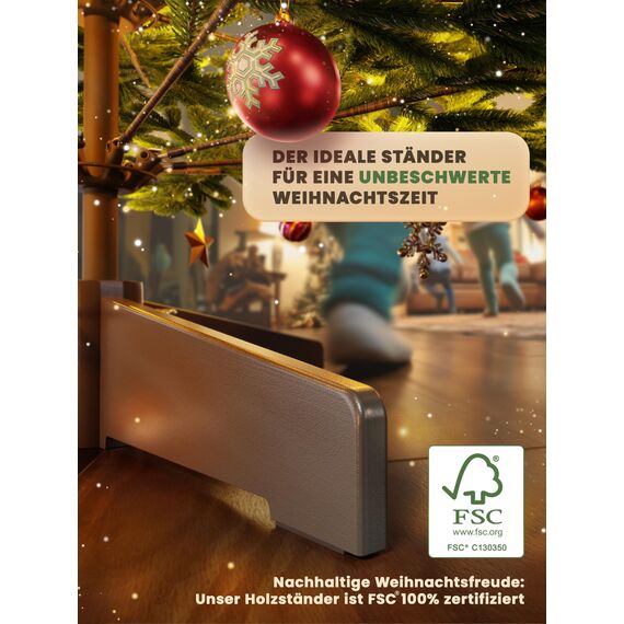 ArtiTree Weihnachtsbaum künstlich [100% Spritzguss] - Naturgetreuer Tannenbaum mit Stabiler Spitze | Nordfichte inkl. FSC zertifiziertem Holzständer & reißfester Tasche (ohne Beleuchtung, 210 cm)